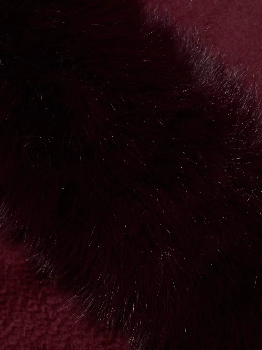 Sofia Cashmere Women's Faux Fur & Cashmere U-Cape - Burgundy | Thumbnail 6 Sofia Cashmere Women's Faux Fur & Cashmere U-Cape - Burgundy | Thumbnail 6