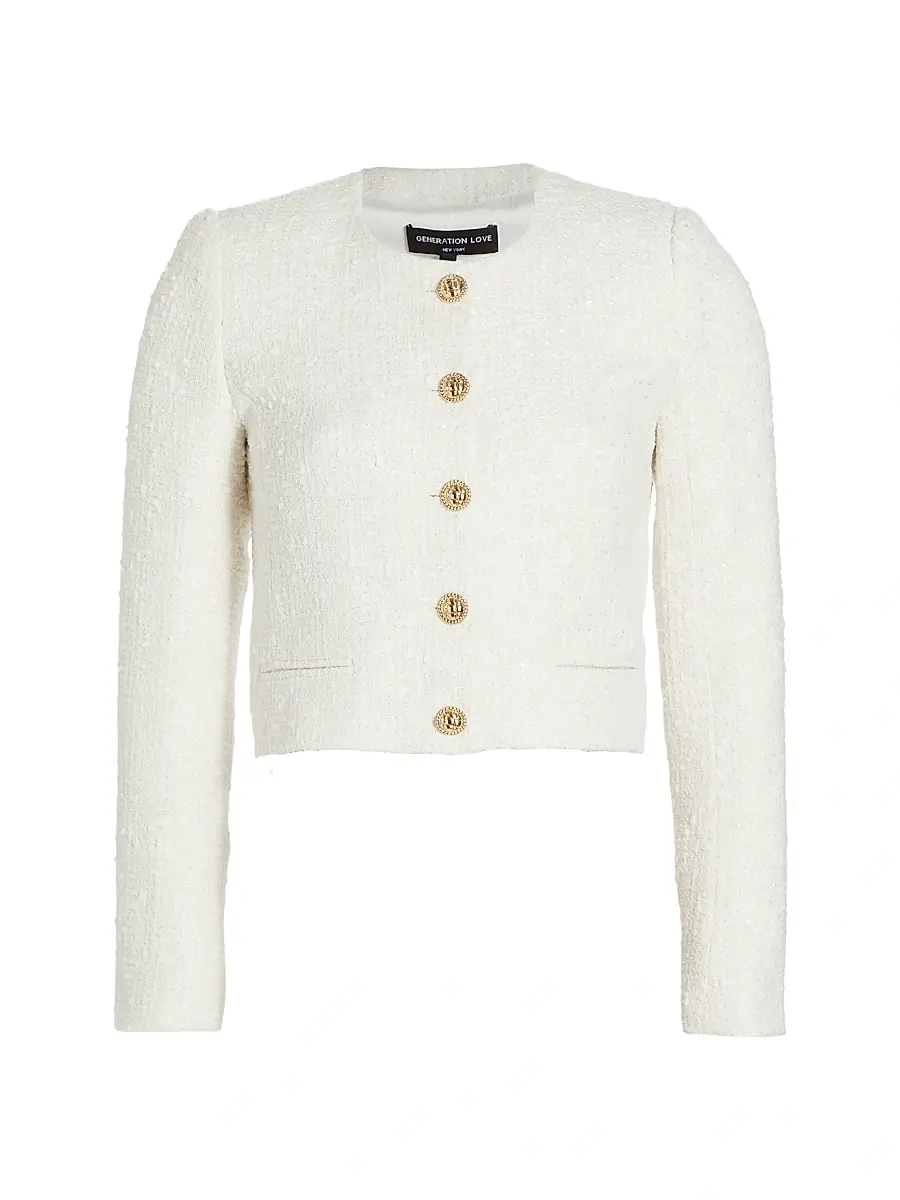 Generation Love Women's Yoonie Sequin Tweed Jacket