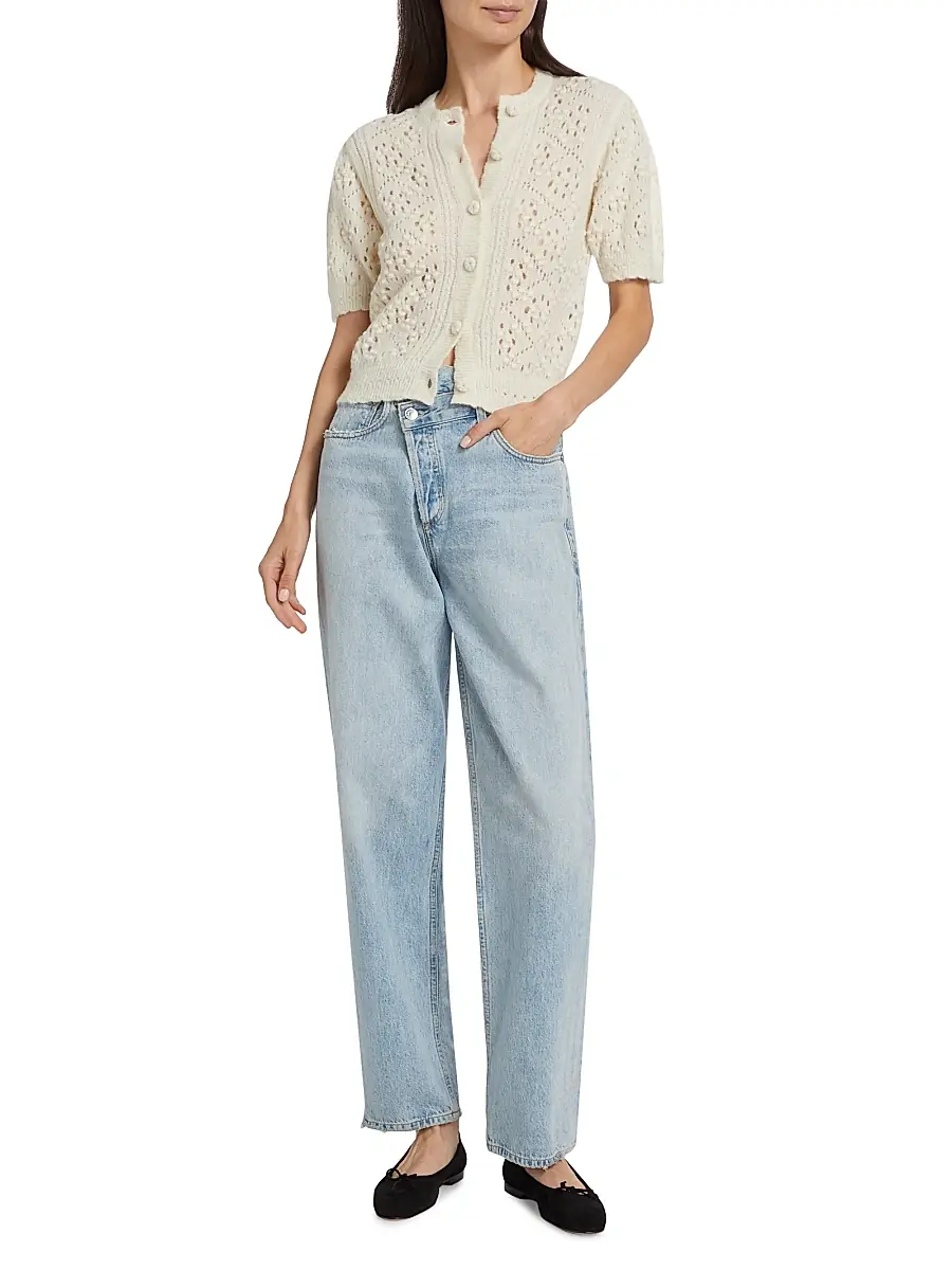 DÔEN Women's Mirabelle Alpaca-Blend Short-Sleeve Cardigan | Thumbnail 2