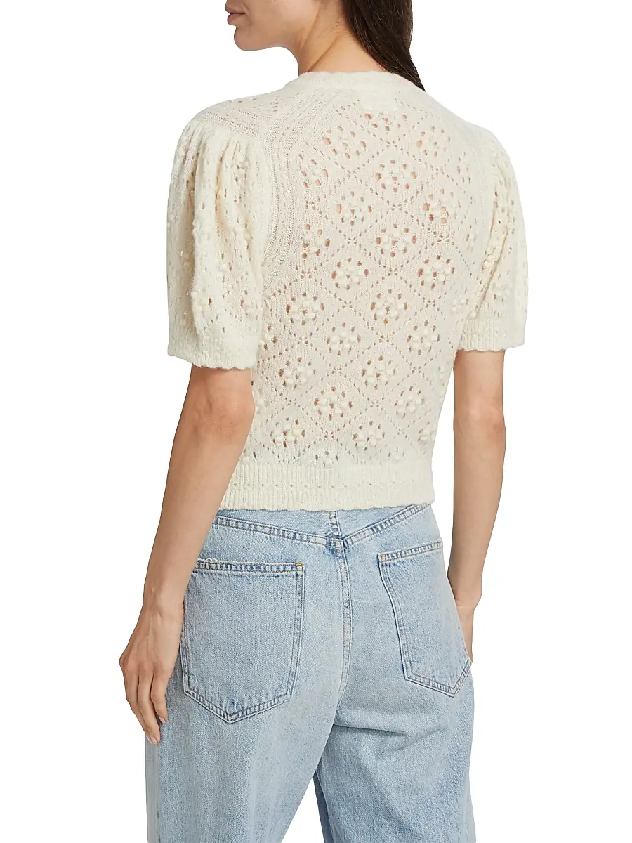 DÔEN Women's Mirabelle Alpaca-Blend Short-Sleeve Cardigan | Thumbnail 5