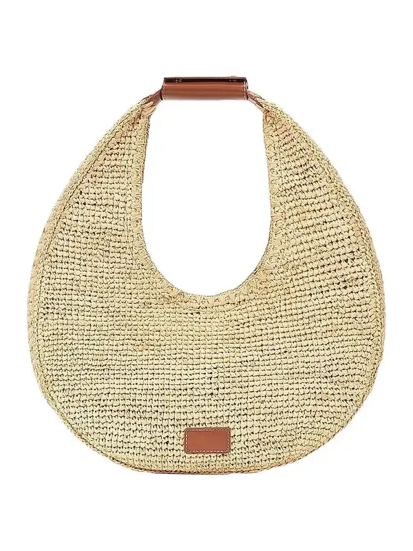 Women's Large Moon Raffia Shoulder Bag Women's Large Moon Raffia Shoulder Bag