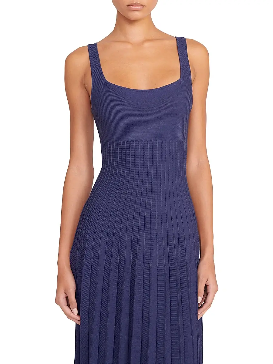Staud Women's Ellison Knit Pleated Midi-Dress | Thumbnail 5 Staud Women's Ellison Knit Pleated Midi-Dress | Thumbnail 5