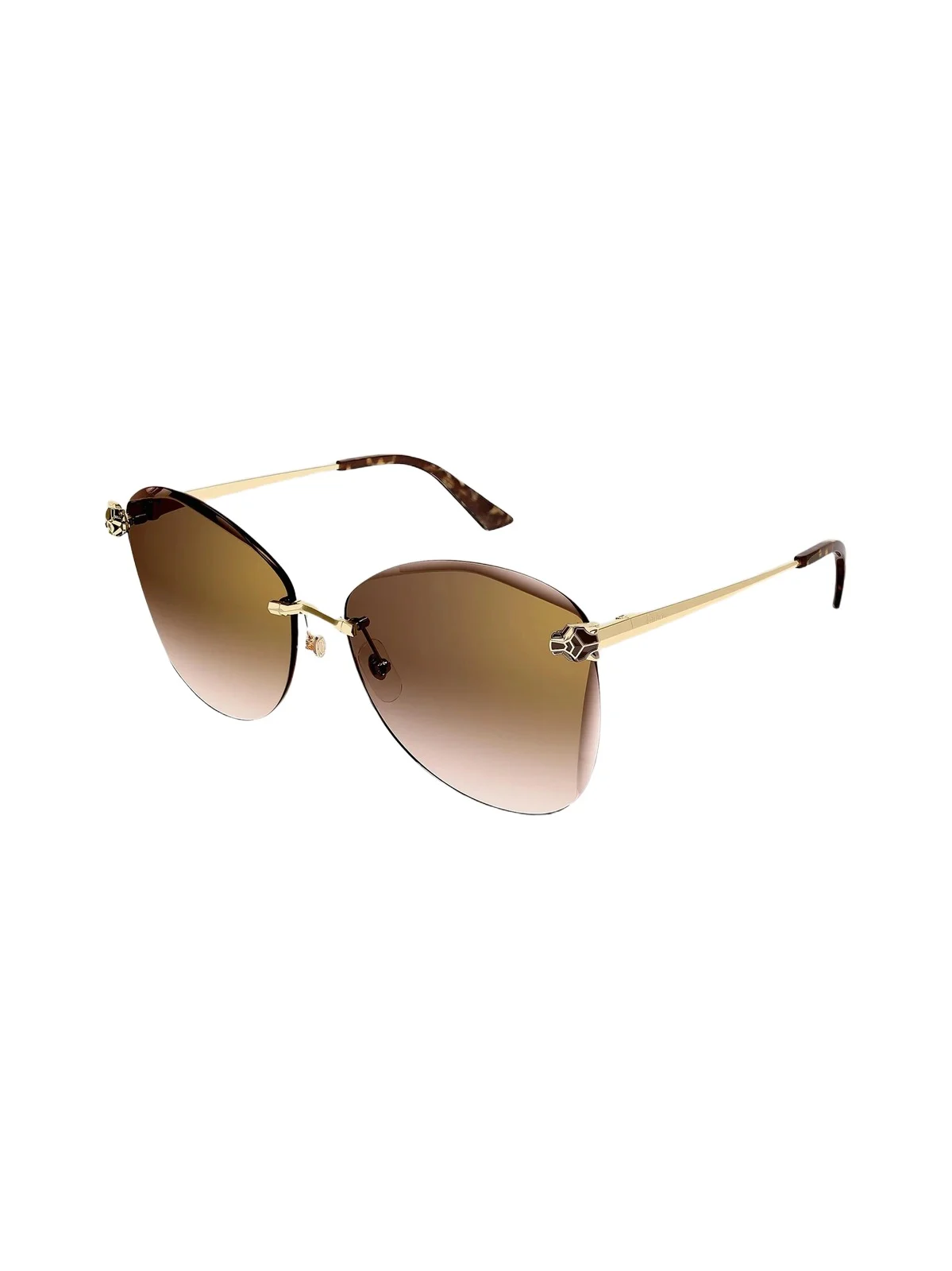 Cartier Women's Panthère Classic 24K-Gold-Plated Butterfly Sunglasses