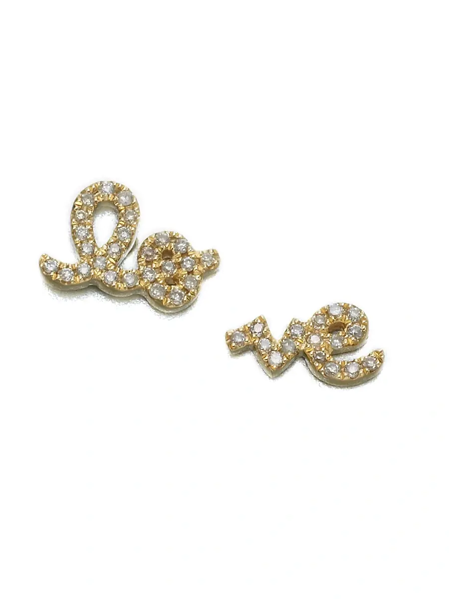 Sydney Evan Women's Diamond & 14K Yellow Gold Split Love Stud Earrings - Gold | Image 1 Sydney Evan Women's Diamond & 14K Yellow Gold Split Love Stud Earrings - Gold | Image 1