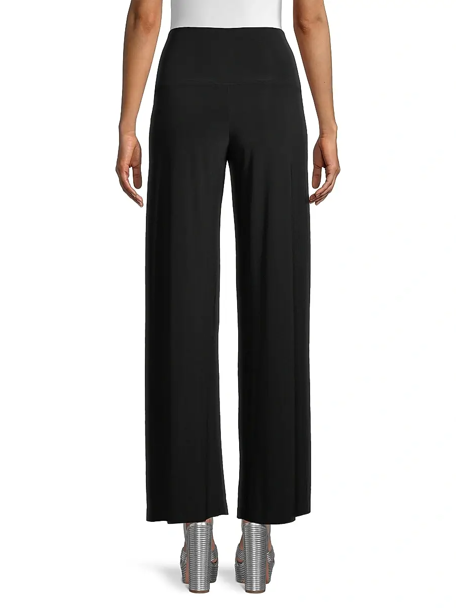 Norma Kamali Women's High-Rise Straight-Leg Pants - Black | Thumbnail 5