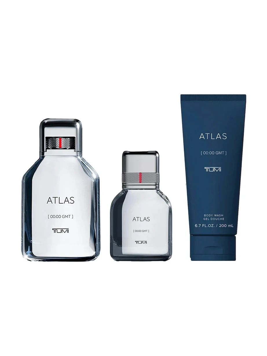 TUMI Men's ATLAS [00:00 GMT] 3-Piece Eau de Parfum & Shower Gel Gift Set