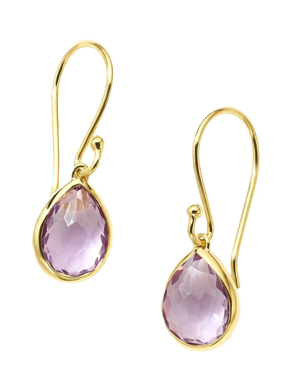 Women's Rock Candy 18K Green Gold & Amethyst Teeny Teardrop Earrings Women's Rock Candy 18K Green Gold & Amethyst Teeny Teardrop Earrings