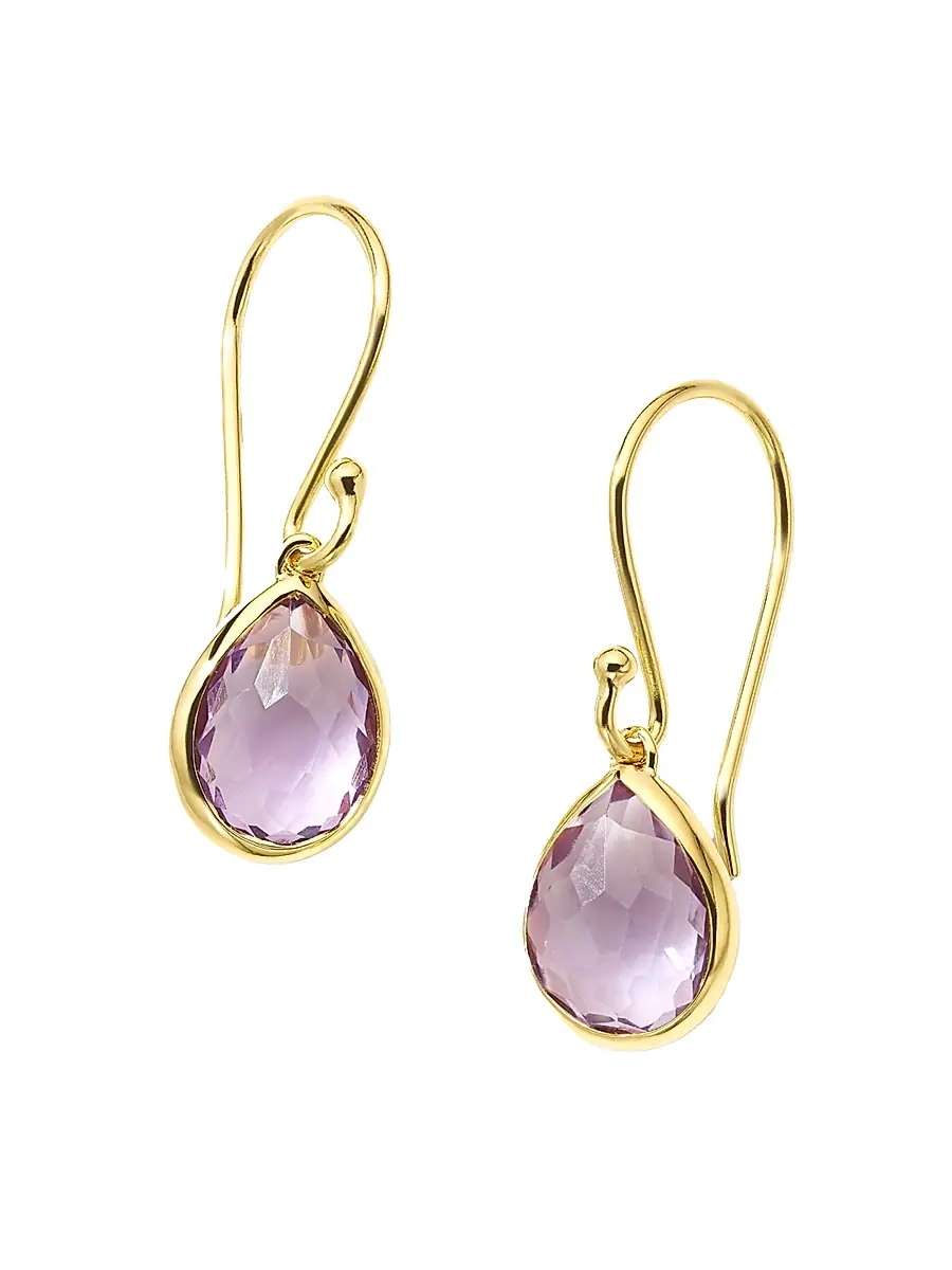 Ippolita Women's Rock Candy 18K Green Gold & Amethyst Teeny Teardrop Earrings