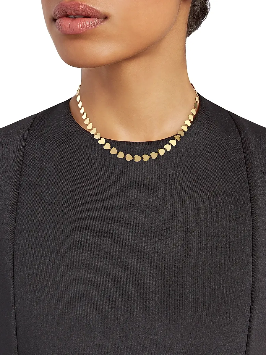 Jia Jia Women's Love 14K Gold Solid Heart Chain Necklace - Yellow Gold | Thumbnail 2 Jia Jia Women's Love 14K Gold Solid Heart Chain Necklace - Yellow Gold | Thumbnail 2