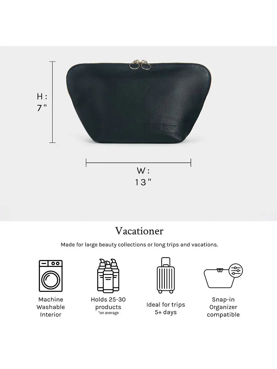 KUSSHI Women's Vacationer Leather Makeup Bag - Blush Cool Grey | Thumbnail 4 KUSSHI Women's Vacationer Leather Makeup Bag - Blush Cool Grey | Thumbnail 4