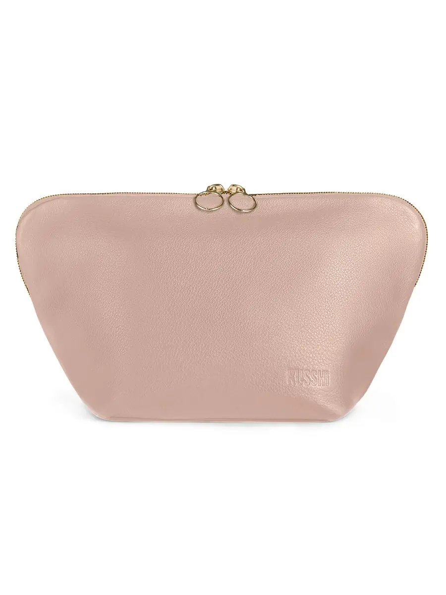 KUSSHI Women's Vacationer Leather Makeup Bag - Blush Cool Grey | Thumbnail 6 KUSSHI Women's Vacationer Leather Makeup Bag - Blush Cool Grey | Thumbnail 6