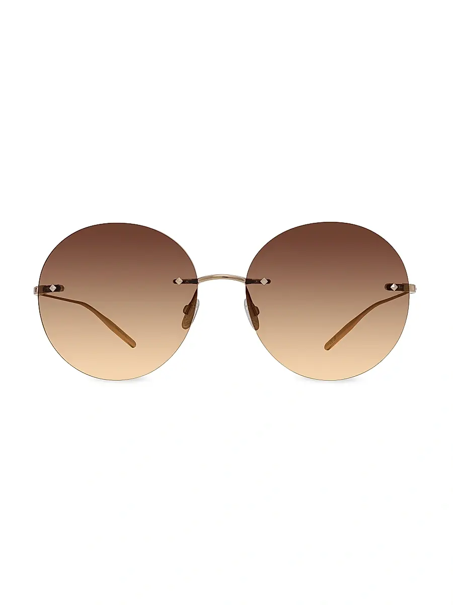 Barton Perreira Women's Rimless Rigby 60MM Round Sunglasses - Gold Mahoghany | Thumbnail 2 Barton Perreira Women's Rimless Rigby 60MM Round Sunglasses - Gold Mahoghany | Thumbnail 2
