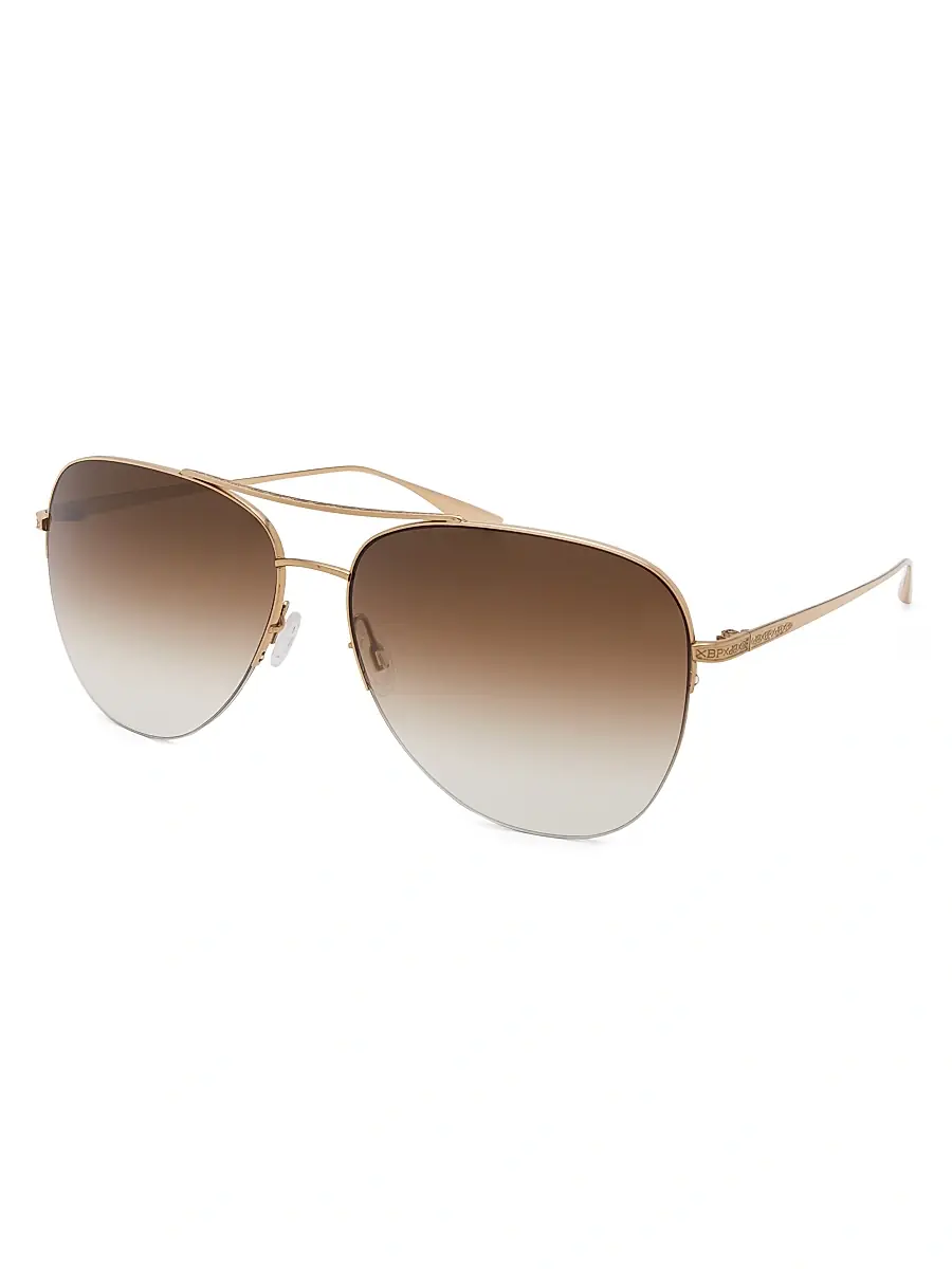 BARTON PERREIRA Men's Core Chevalier 57MM Aviator Sunglasses - Gold Smokey Topaz | Image 1 BARTON PERREIRA Men's Core Chevalier 57MM Aviator Sunglasses - Gold Smokey Topaz | Image 1