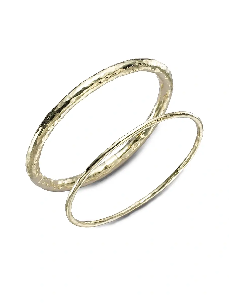 Ippolita Women's Classico Super Thick 18K Yellow Gold Hammered Bangle Bracelet | Thumbnail 2 Ippolita Women's Classico Super Thick 18K Yellow Gold Hammered Bangle Bracelet | Thumbnail 2
