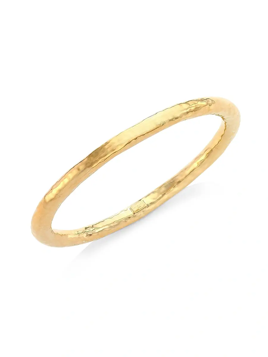 Women's Classico Super Thick 18K Yellow Gold Hammered Bangle Bracelet