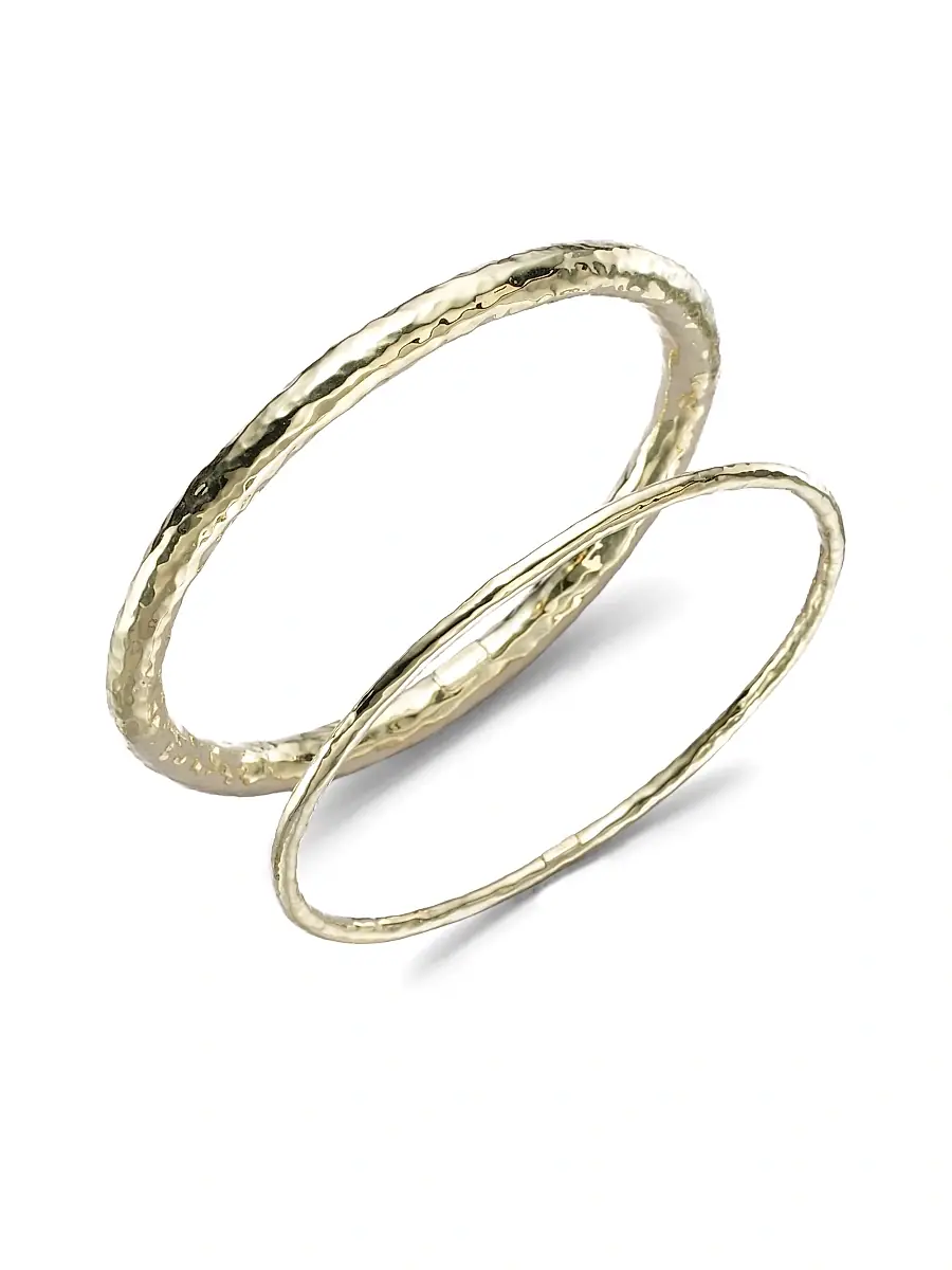 Ippolita Women's Classico Thin 18K Yellow Gold Hammered Bangle Bracelet | Thumbnail 2 Ippolita Women's Classico Thin 18K Yellow Gold Hammered Bangle Bracelet | Thumbnail 2