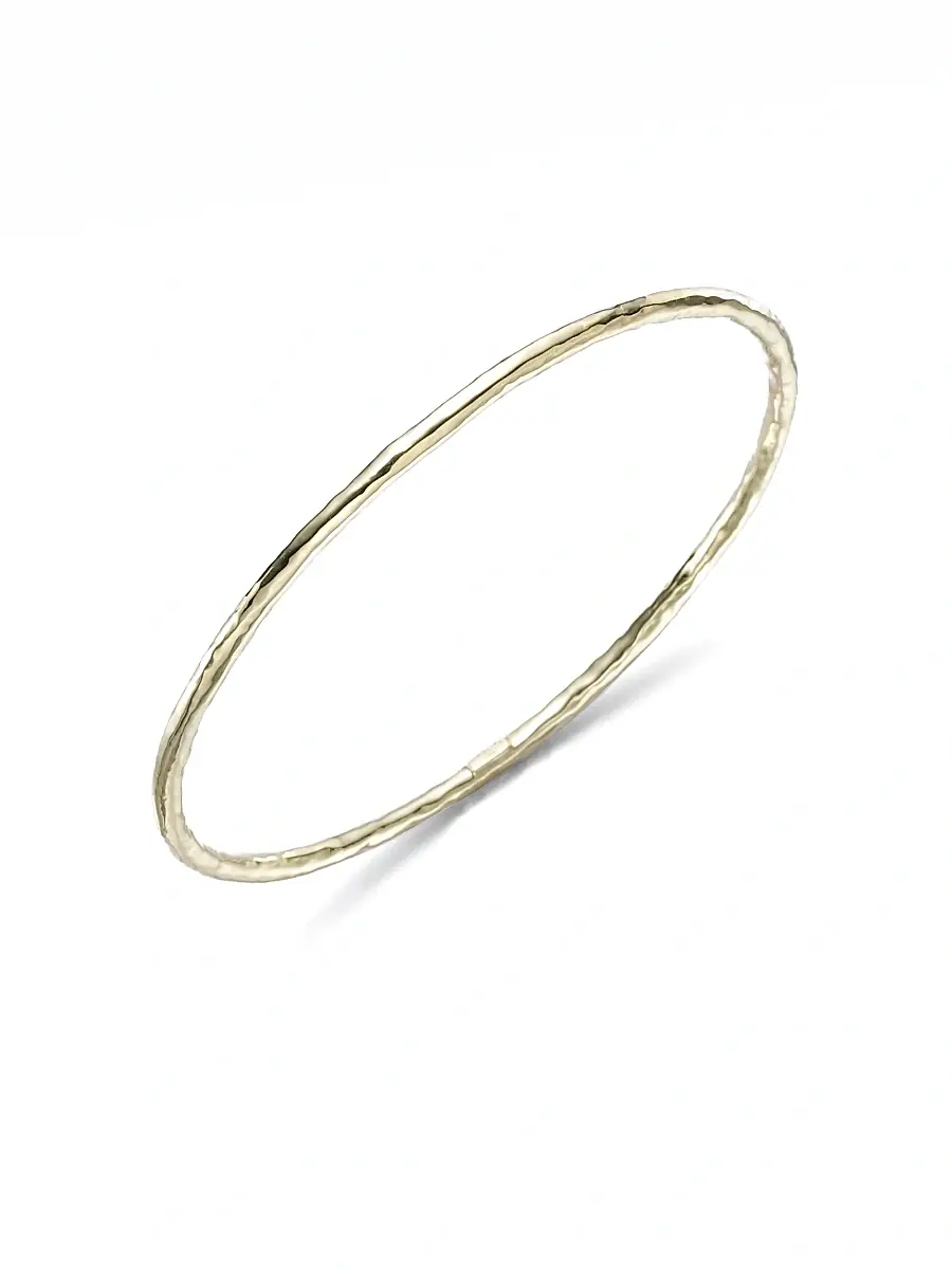 Ippolita Women's Classico Thin 18K Yellow Gold Hammered Bangle Bracelet