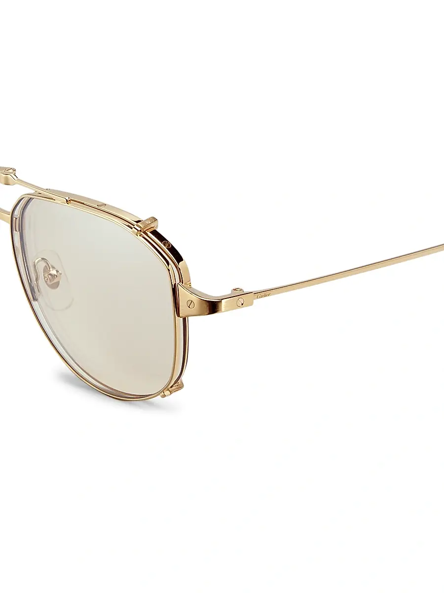 Cartier Men's Santos Light 24K Gold-Plated 56MM Pilot Glasses | Thumbnail 3 Cartier Men's Santos Light 24K Gold-Plated 56MM Pilot Glasses | Thumbnail 3