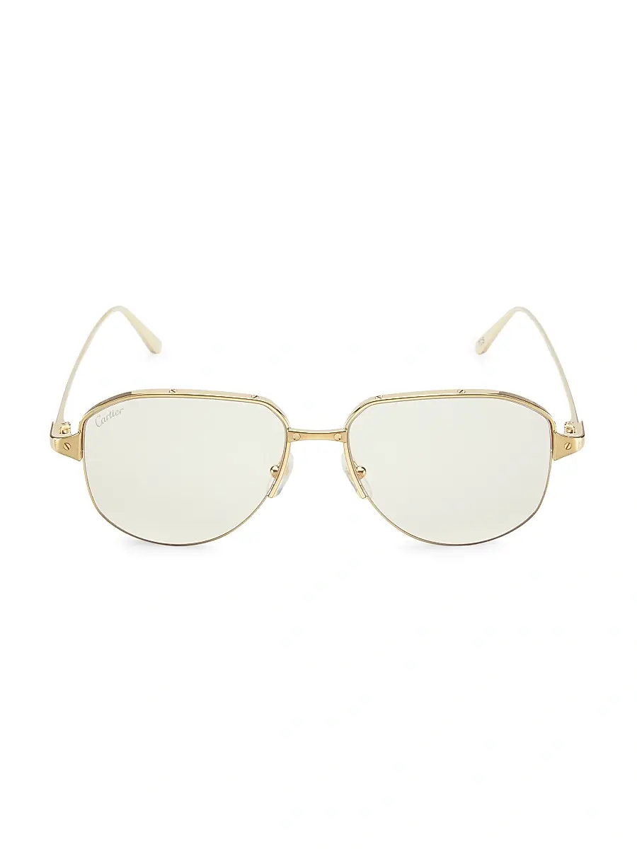 Cartier Men's Santos Light 24K Gold-Plated 56MM Pilot Glasses | Thumbnail 5 Cartier Men's Santos Light 24K Gold-Plated 56MM Pilot Glasses | Thumbnail 5