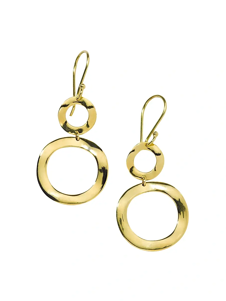 Women's Classico Mini 18K Yellow Gold Open Snowman Drop Earrings - Gold Women's Classico Mini 18K Yellow Gold Open Snowman Drop Earrings - Gold