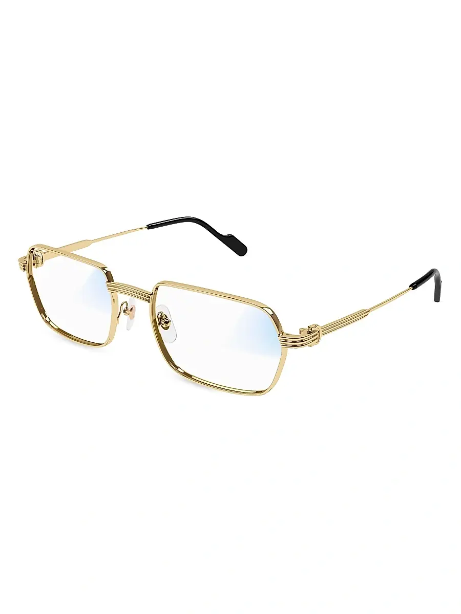 Cartier Men's Première de 56MM Rectangular Optical Glasses - Gold Clear | Image 1 Cartier Men's Première de 56MM Rectangular Optical Glasses - Gold Clear | Image 1
