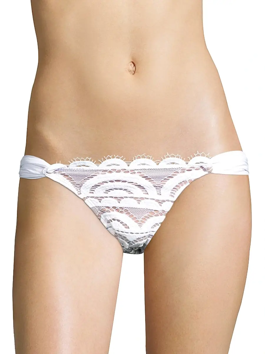 PQ Swim Women's Water Lily Lace Bikini Bottom - White | Image 1 PQ Swim Women's Water Lily Lace Bikini Bottom - White | Image 1