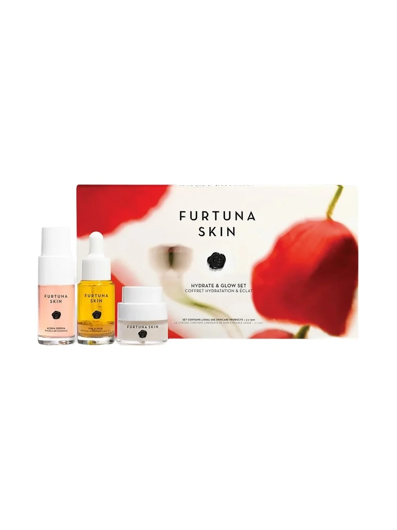 Furtuna Skin Women's Hydrate & Glow 3-Piece Toner, Cream & Oil Set