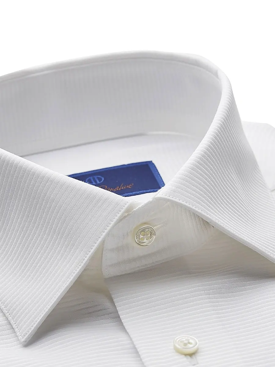 David Donahue Men's Trim-Fit Horizontal Rib Formal Shirt | Thumbnail 2 David Donahue Men's Trim-Fit Horizontal Rib Formal Shirt | Thumbnail 2