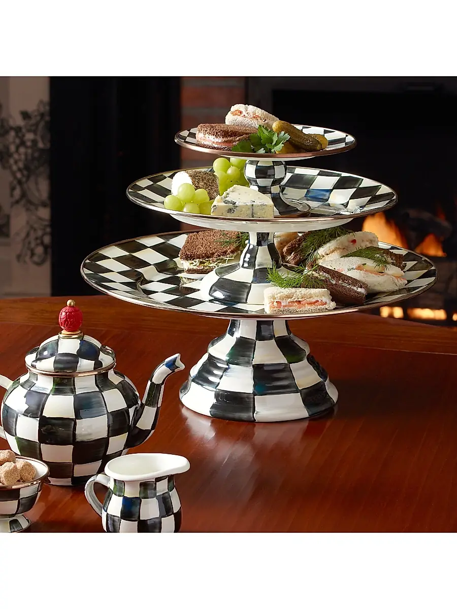 MacKenzie-Childs Courtly Check Pedestal Platter | Thumbnail 2 MacKenzie-Childs Courtly Check Pedestal Platter | Thumbnail 2