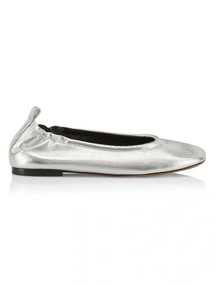 3.1 Phillip Lim Women's Stretch-Back Metallic Leather Ballet Flats | Image 1 3.1 Phillip Lim Women's Stretch-Back Metallic Leather Ballet Flats | Image 1