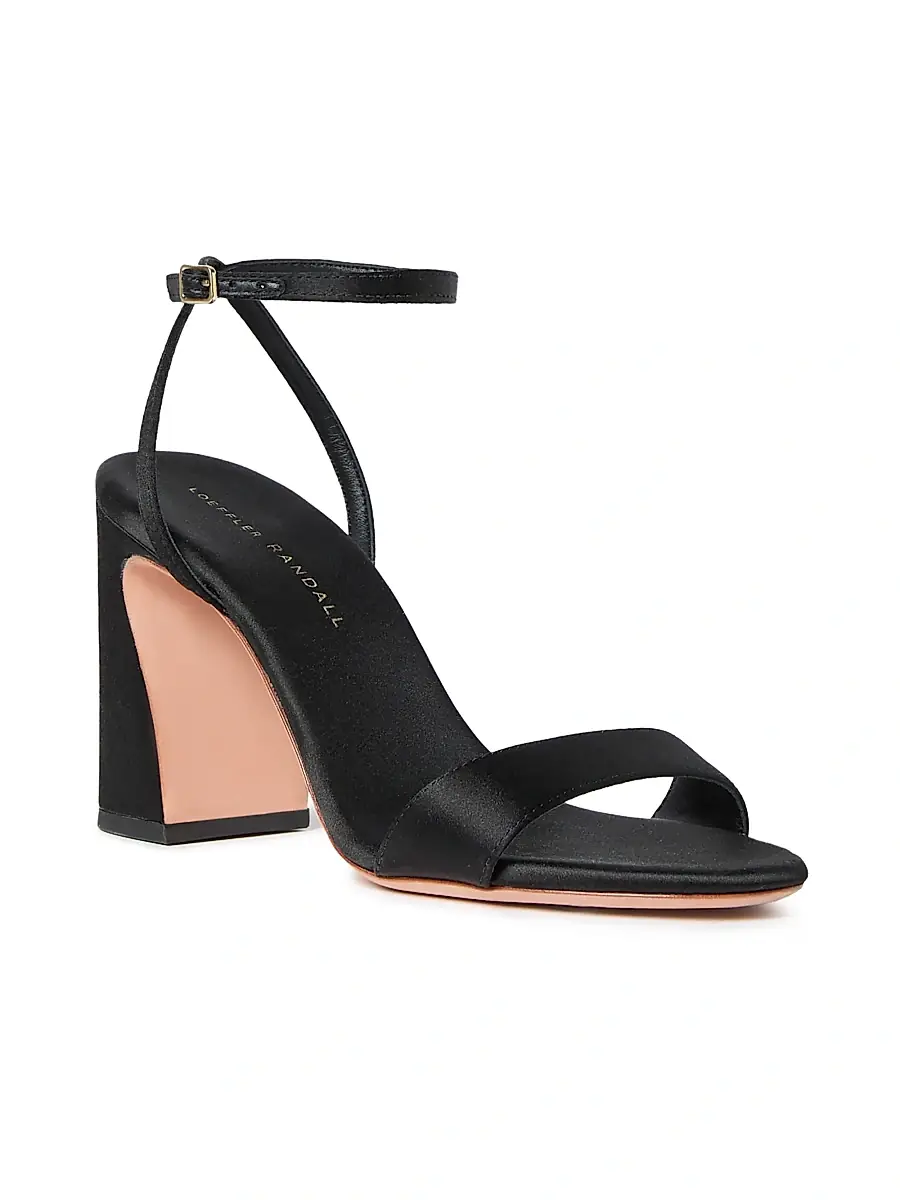 Loeffler Randall Women's Malia 90MM Curved-Heel Satin Sandals | Thumbnail 2 Loeffler Randall Women's Malia 90MM Curved-Heel Satin Sandals | Thumbnail 2