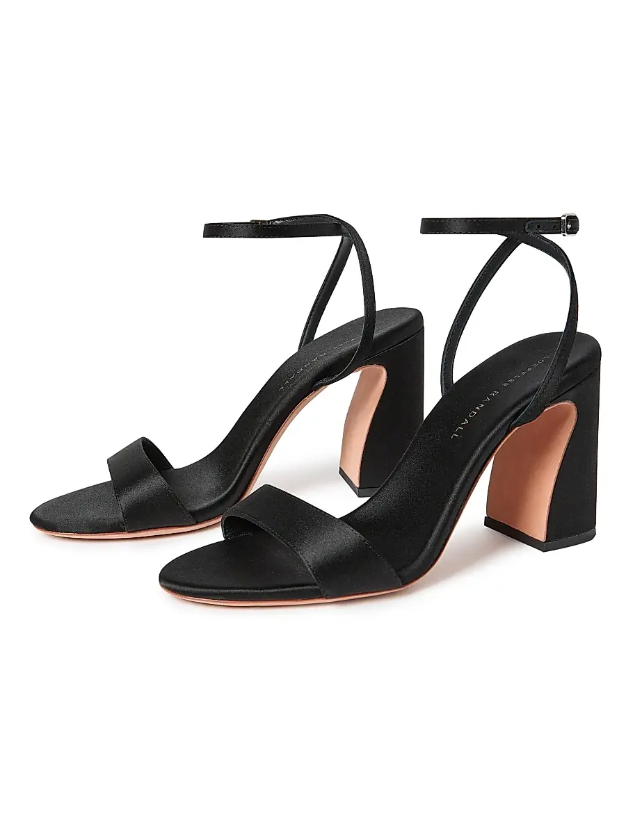 Loeffler Randall Women's Malia 90MM Curved-Heel Satin Sandals | Thumbnail 4 Loeffler Randall Women's Malia 90MM Curved-Heel Satin Sandals | Thumbnail 4