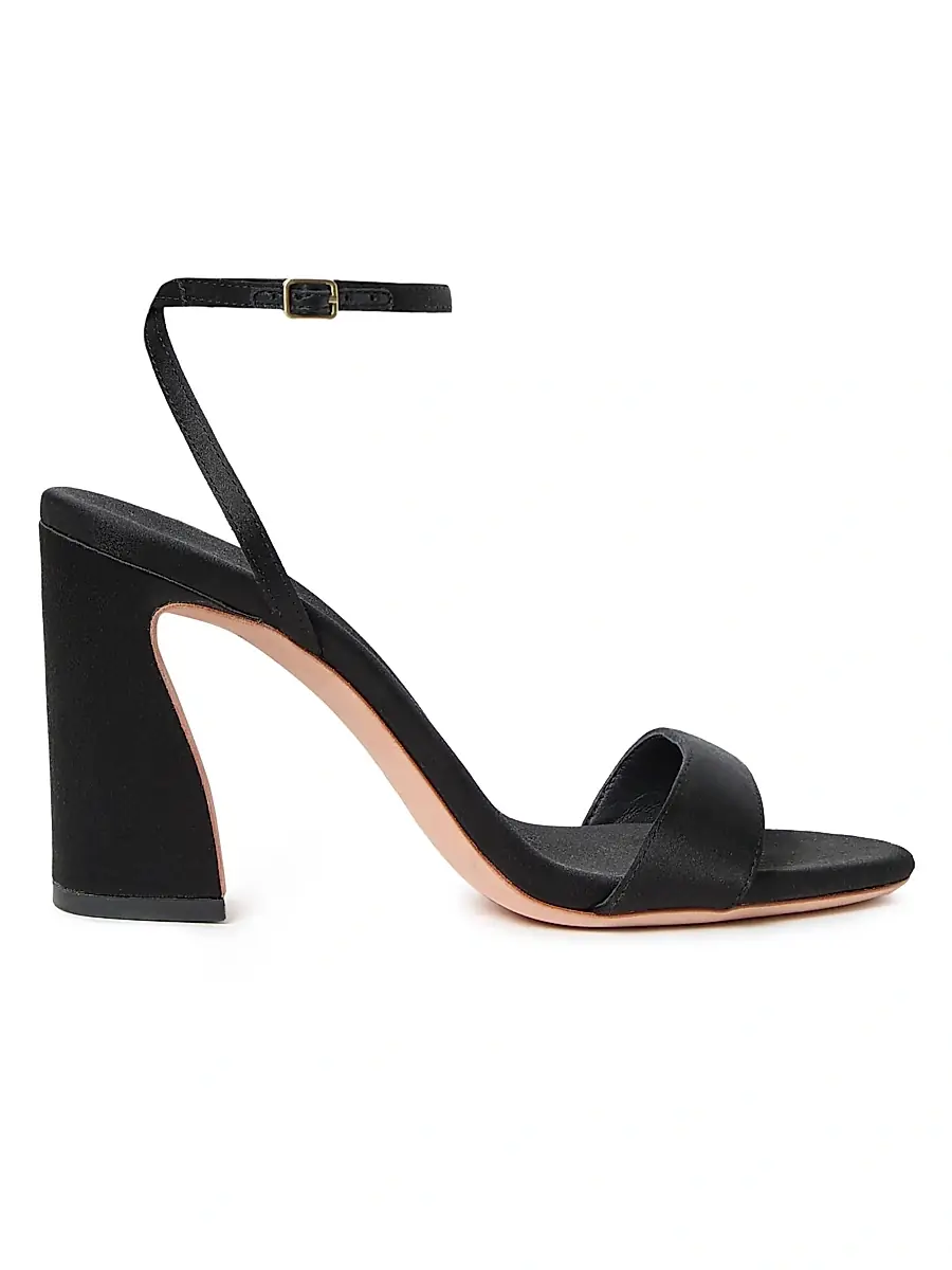 Loeffler Randall Women's Malia 90MM Curved-Heel Satin Sandals