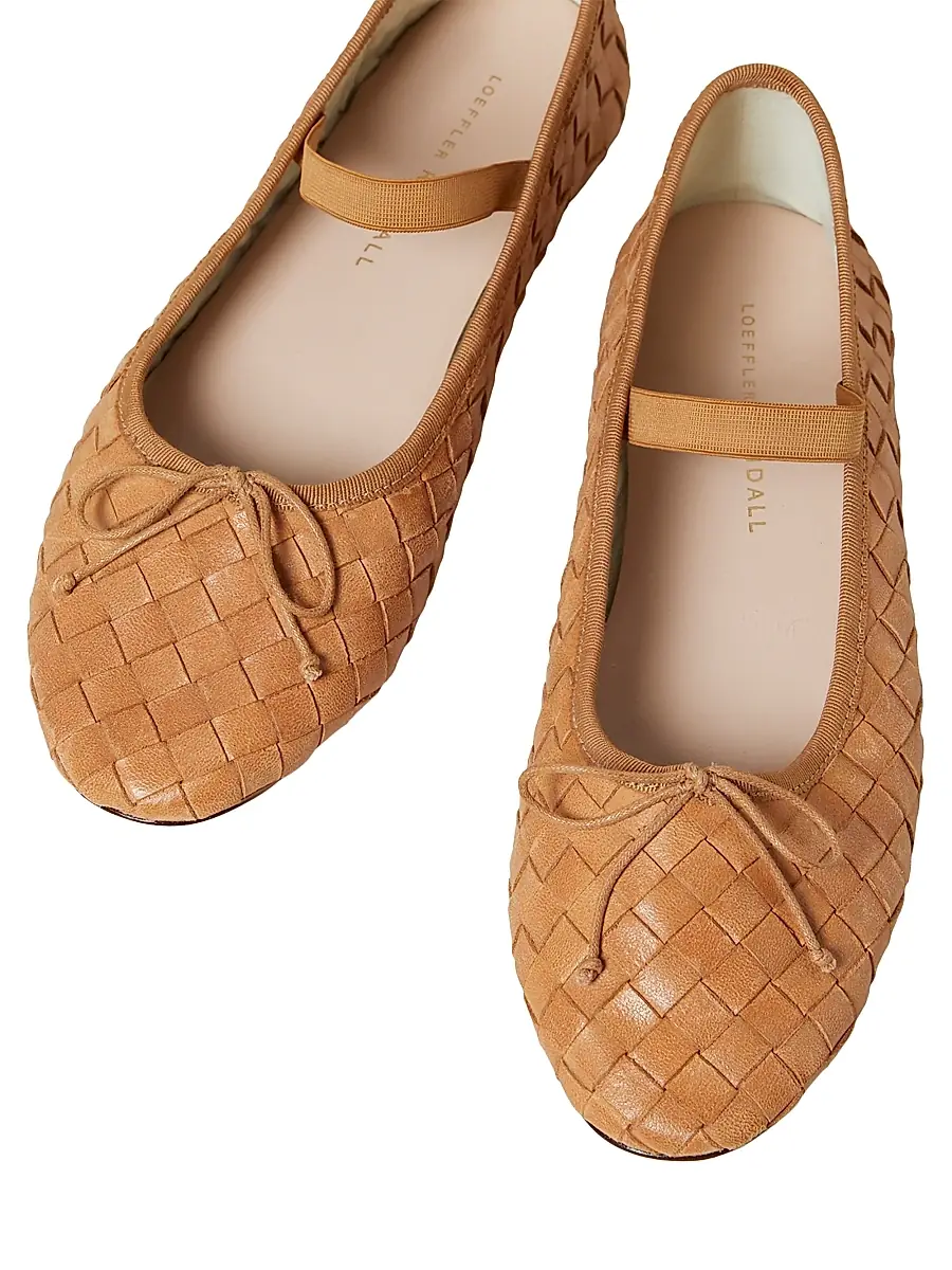 Loeffler Randall Women's Leonie Leather Ballet Flats | Thumbnail 3