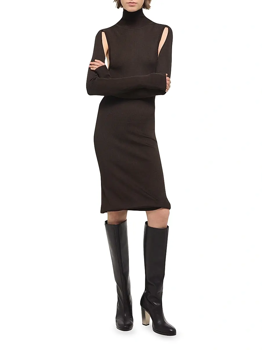 Helmut Lang Women's Air Cut-Out Turtleneck Dress | Thumbnail 2 Helmut Lang Women's Air Cut-Out Turtleneck Dress | Thumbnail 2