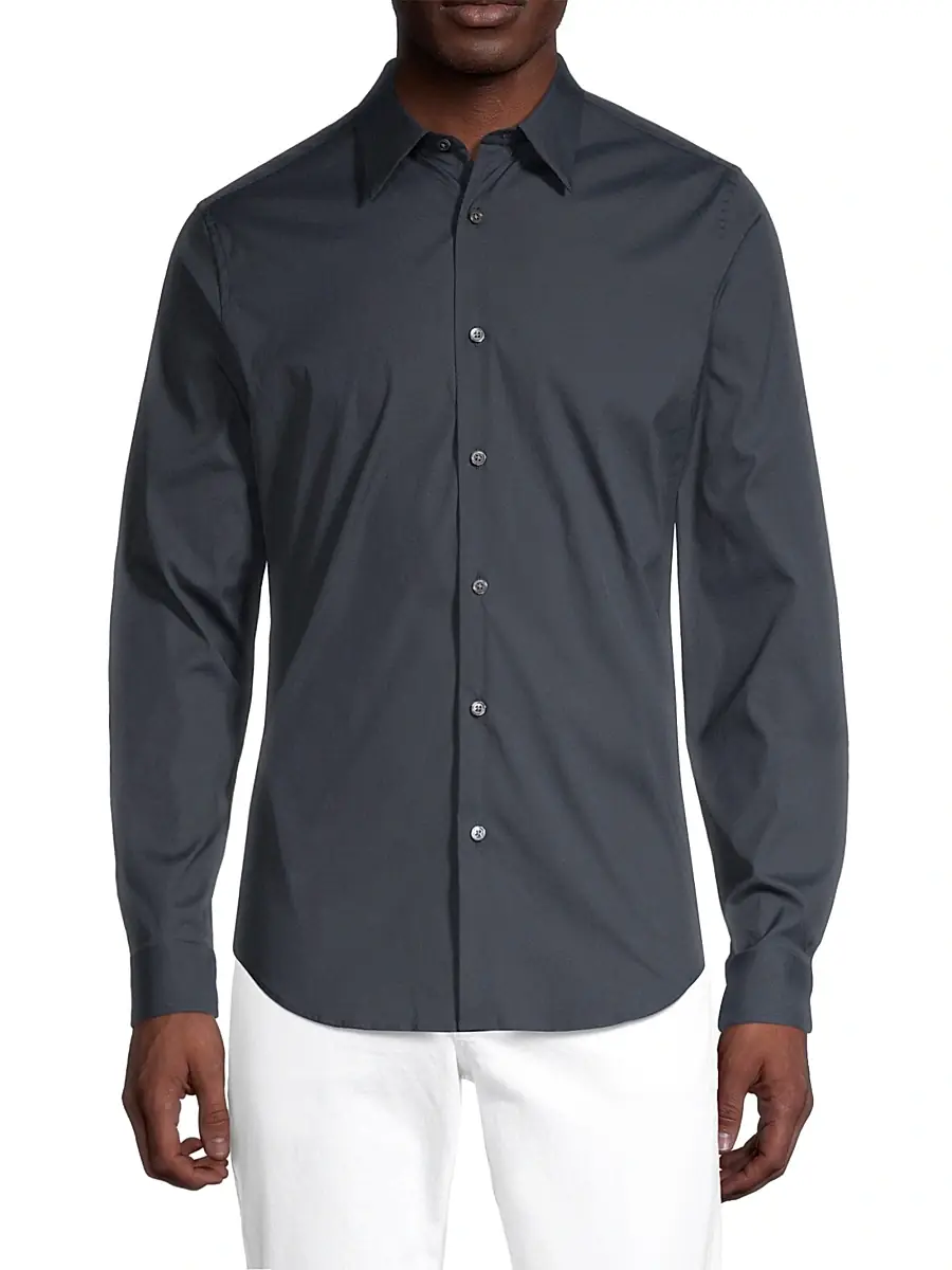 Theory Men's Sylvain Good Cotton Shirt | Thumbnail 3 Theory Men's Sylvain Good Cotton Shirt | Thumbnail 3