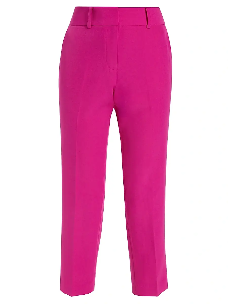 Milly Women's Nicola Cady Crop Straight-Leg Pants - Pink