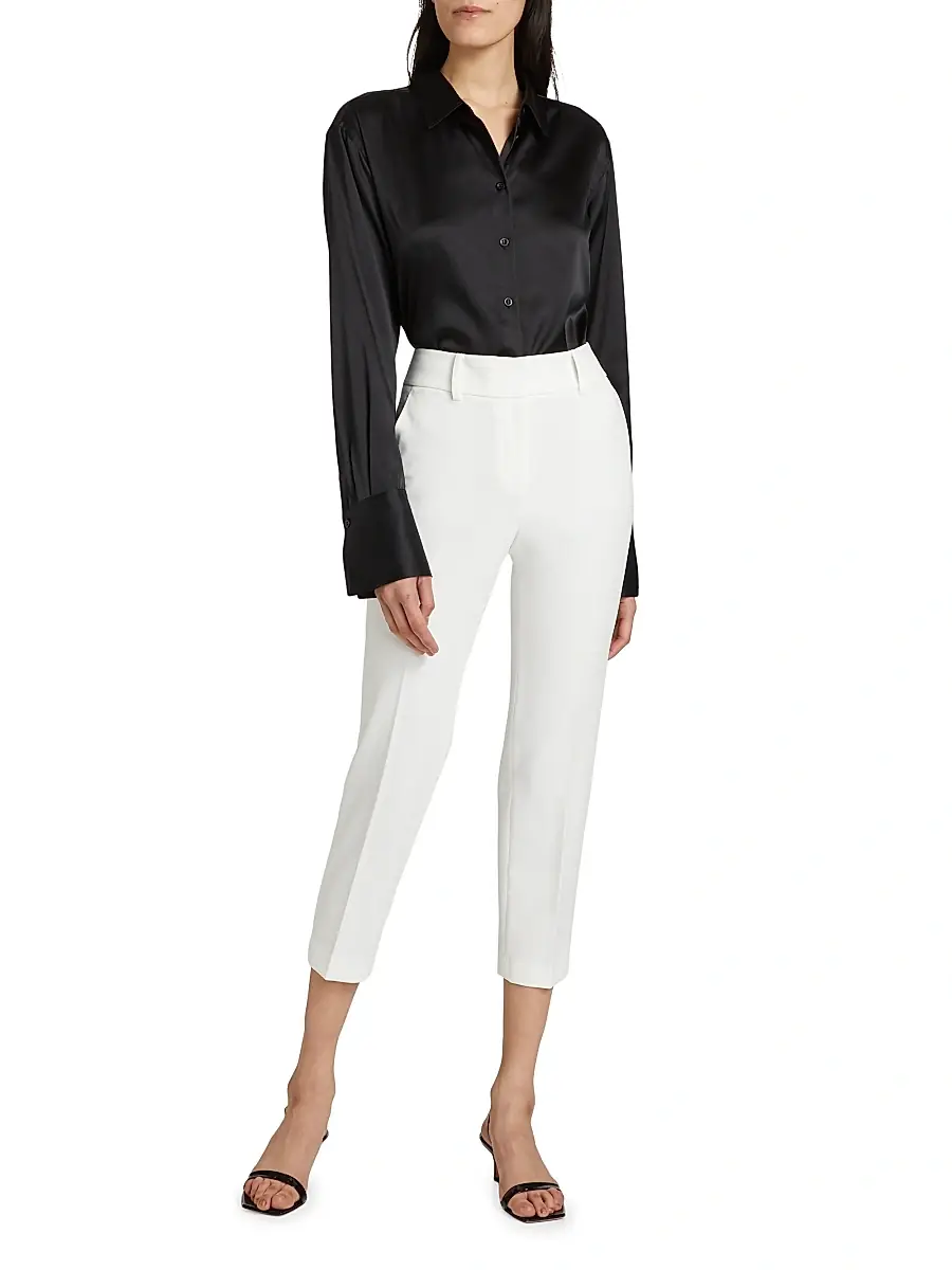 Milly Women's Nicola Crop Cady Pants | Thumbnail 2 Milly Women's Nicola Crop Cady Pants | Thumbnail 2