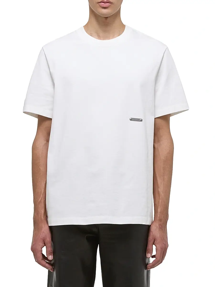 Helmut Lang Men's Metal Logo Cotton T-Shirt - White | Thumbnail 3 Helmut Lang Men's Metal Logo Cotton T-Shirt - White | Thumbnail 3