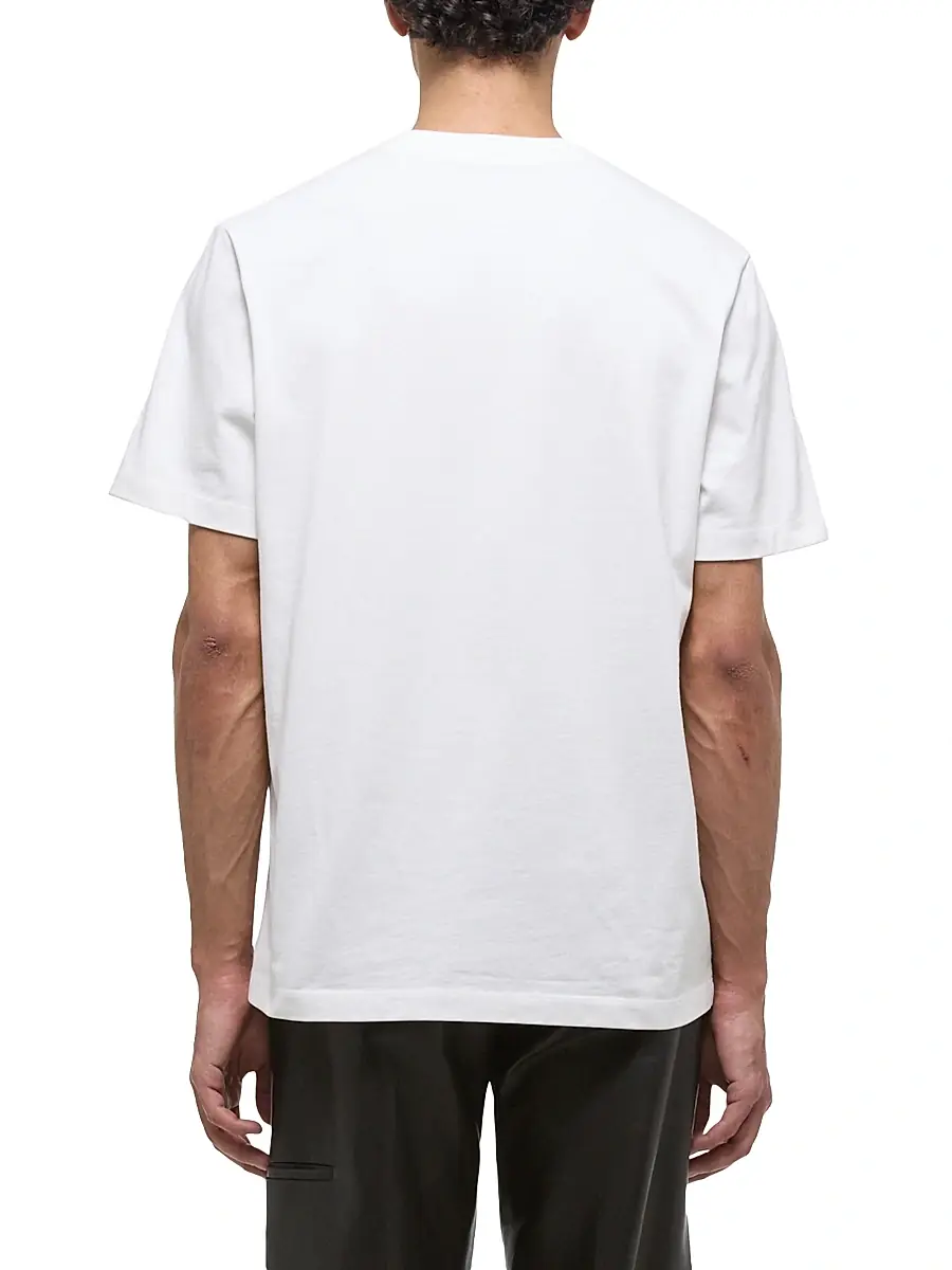 Helmut Lang Men's Metal Logo Cotton T-Shirt - White | Thumbnail 5 Helmut Lang Men's Metal Logo Cotton T-Shirt - White | Thumbnail 5