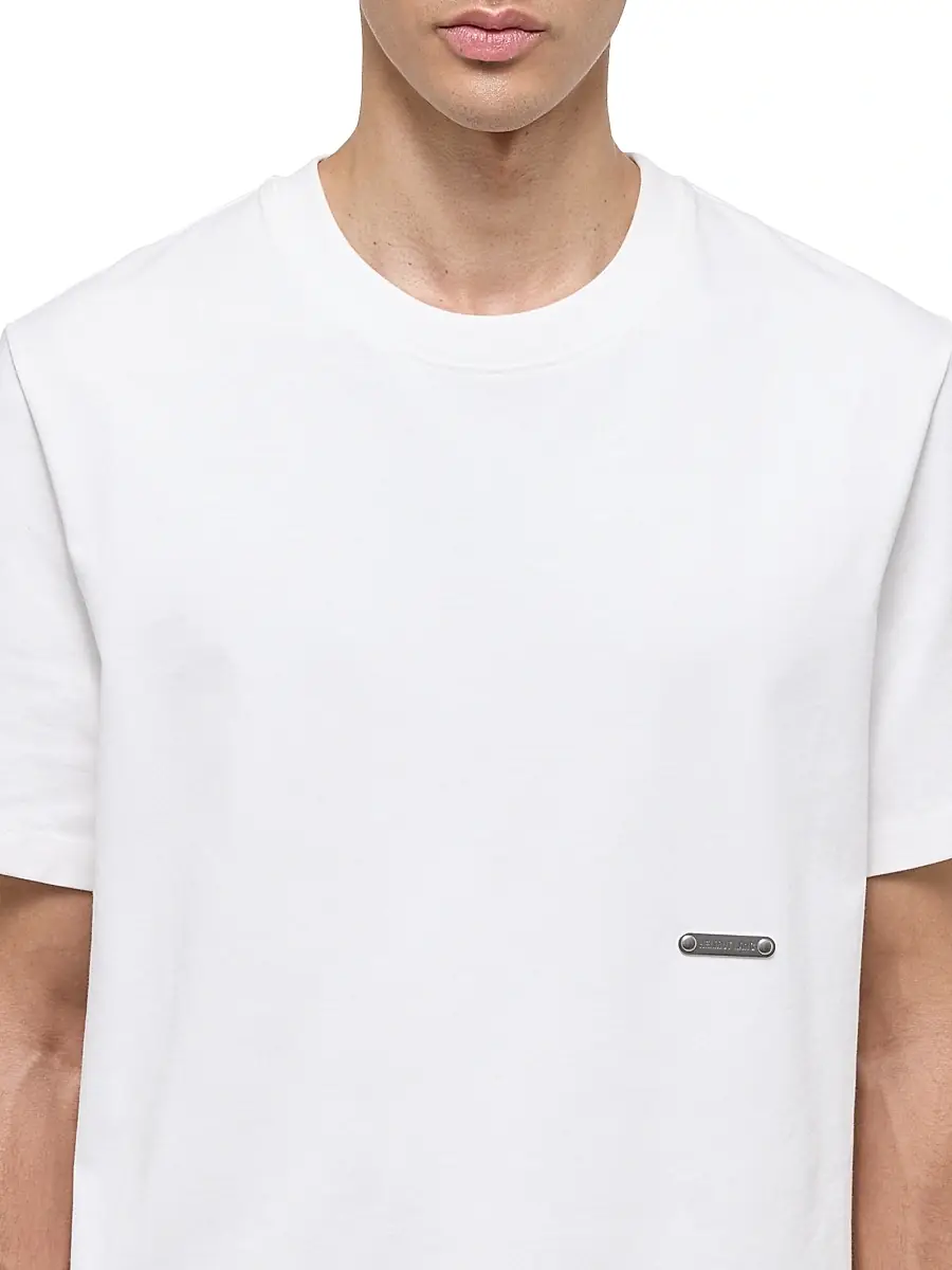 Helmut Lang Men's Metal Logo Cotton T-Shirt - White | Thumbnail 6 Helmut Lang Men's Metal Logo Cotton T-Shirt - White | Thumbnail 6