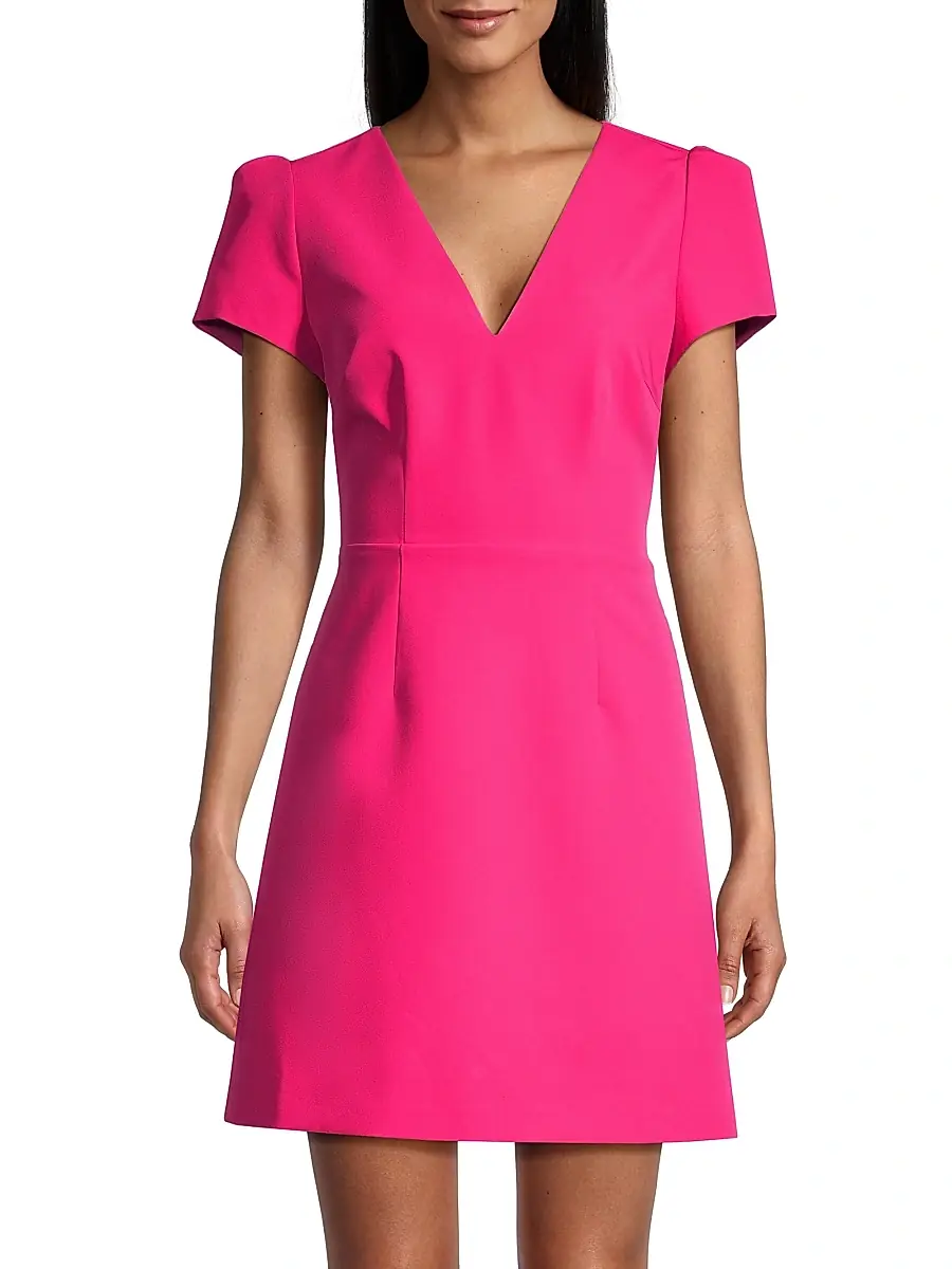 Milly Women's Atalie Short-Sleeve Minidress - Pink | Thumbnail 3 Milly Women's Atalie Short-Sleeve Minidress - Pink | Thumbnail 3
