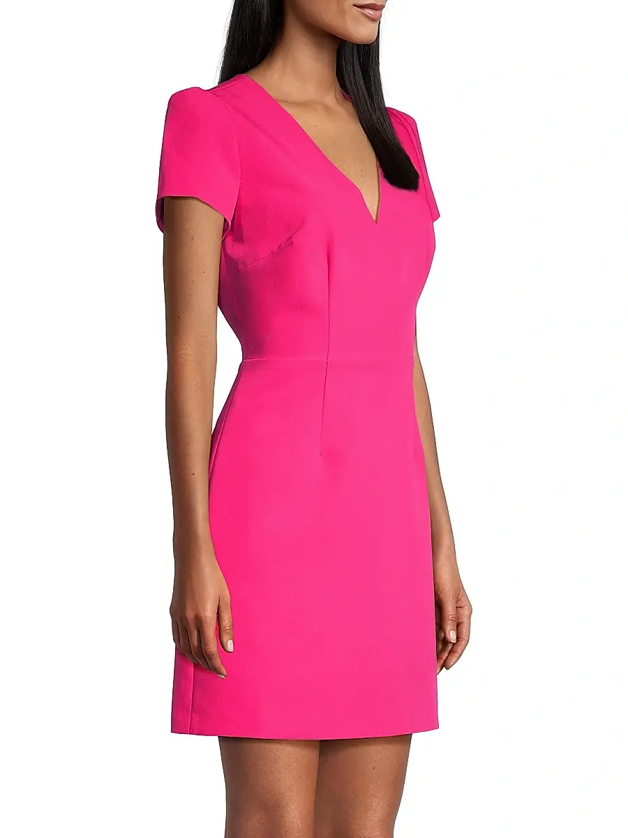 Milly Women's Atalie Short-Sleeve Minidress - Pink | Thumbnail 4 Milly Women's Atalie Short-Sleeve Minidress - Pink | Thumbnail 4