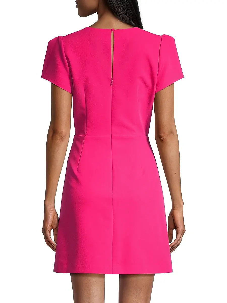 Milly Women's Atalie Short-Sleeve Minidress - Pink | Thumbnail 5 Milly Women's Atalie Short-Sleeve Minidress - Pink | Thumbnail 5