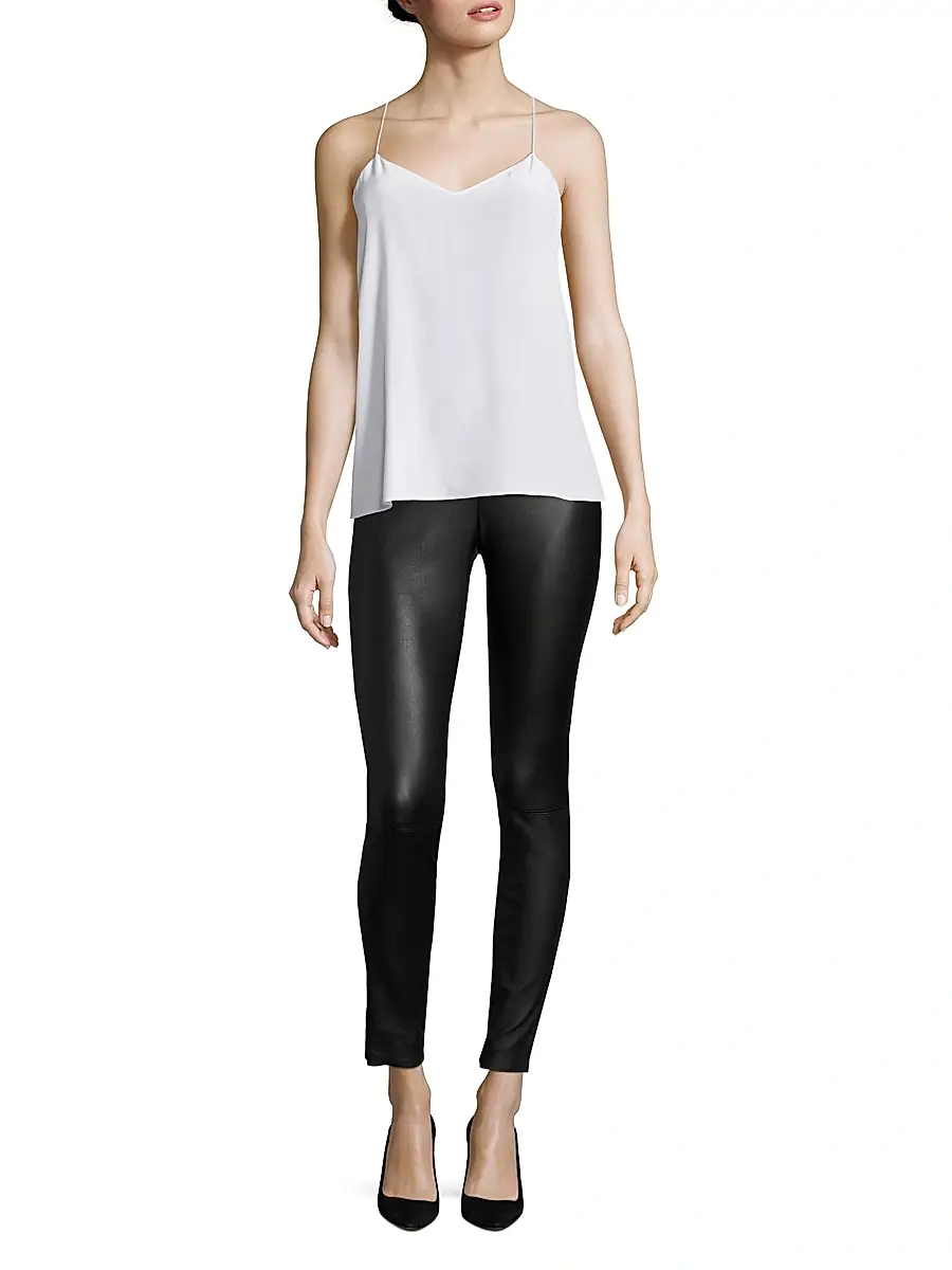 Alice + Olivia Women's Front-Zip Leather Leggings | Thumbnail 2 Alice + Olivia Women's Front-Zip Leather Leggings | Thumbnail 2