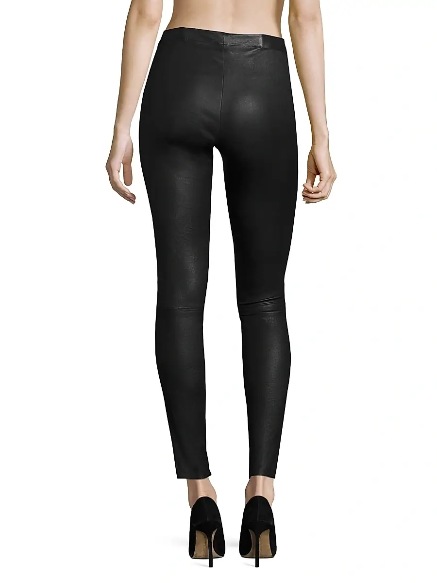 Alice + Olivia Women's Front-Zip Leather Leggings | Thumbnail 4 Alice + Olivia Women's Front-Zip Leather Leggings | Thumbnail 4