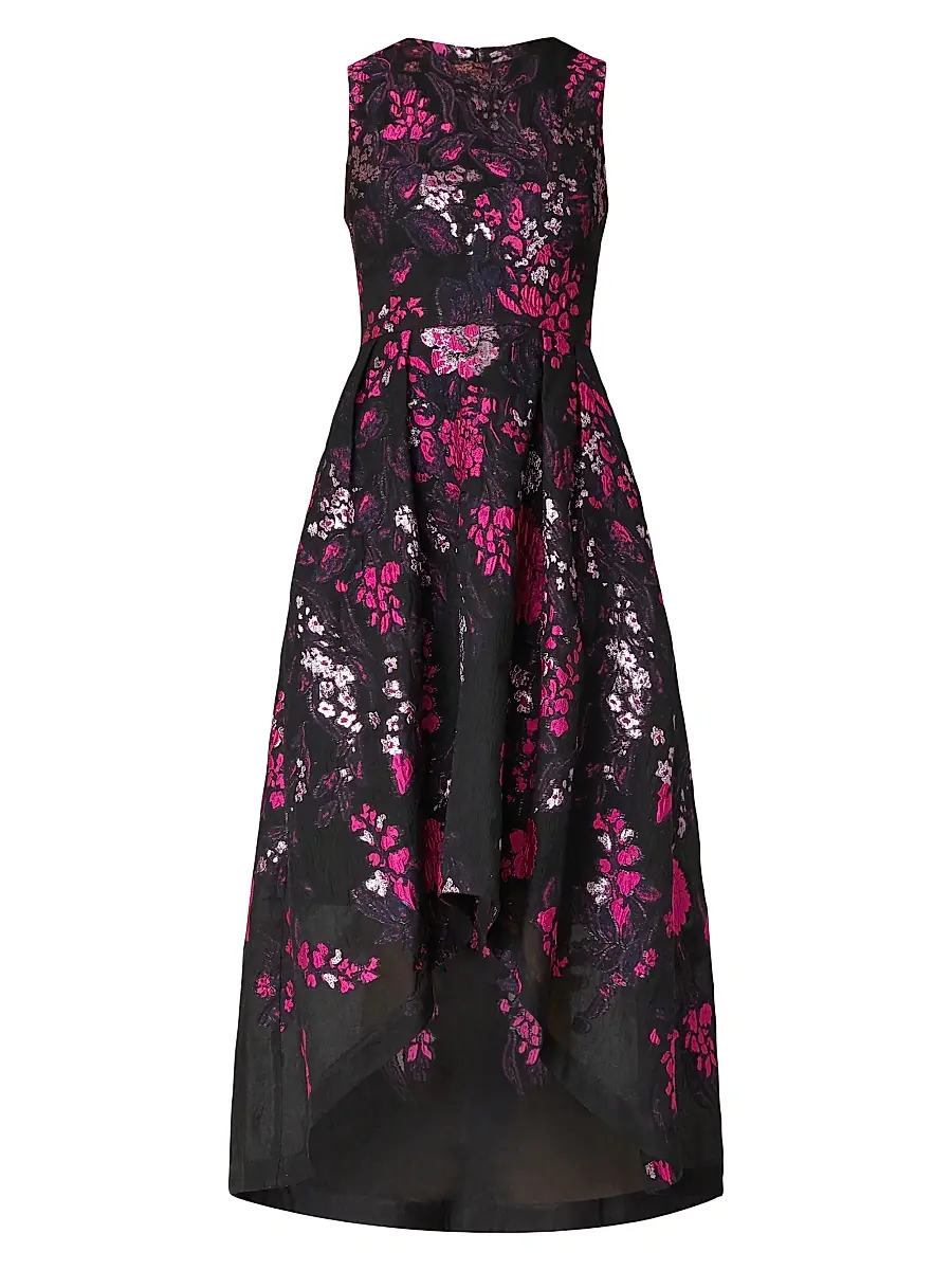 Shoshanna Women's Daniela Floral Midi-Dress - Fuchsia Jet | Image 1 Shoshanna Women's Daniela Floral Midi-Dress - Fuchsia Jet | Image 1