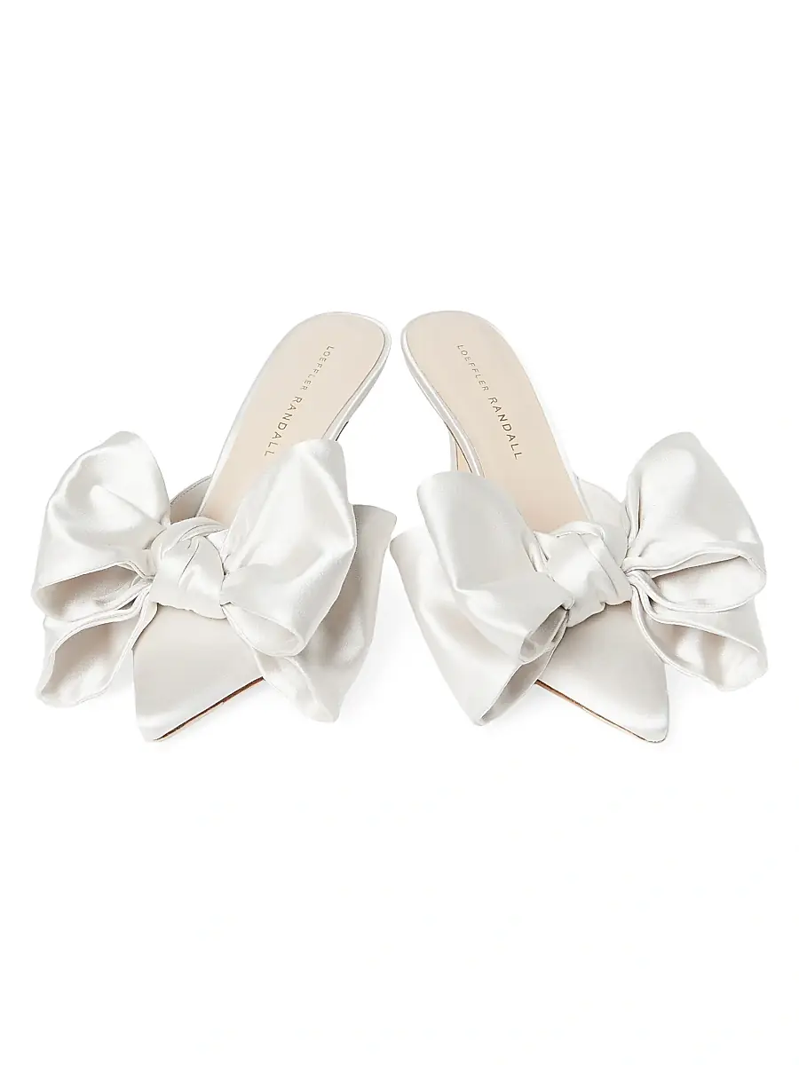 Loeffler Randall Women's Margot 80MM Bow-Detailed Satin Mules | Thumbnail 3 Loeffler Randall Women's Margot 80MM Bow-Detailed Satin Mules | Thumbnail 3