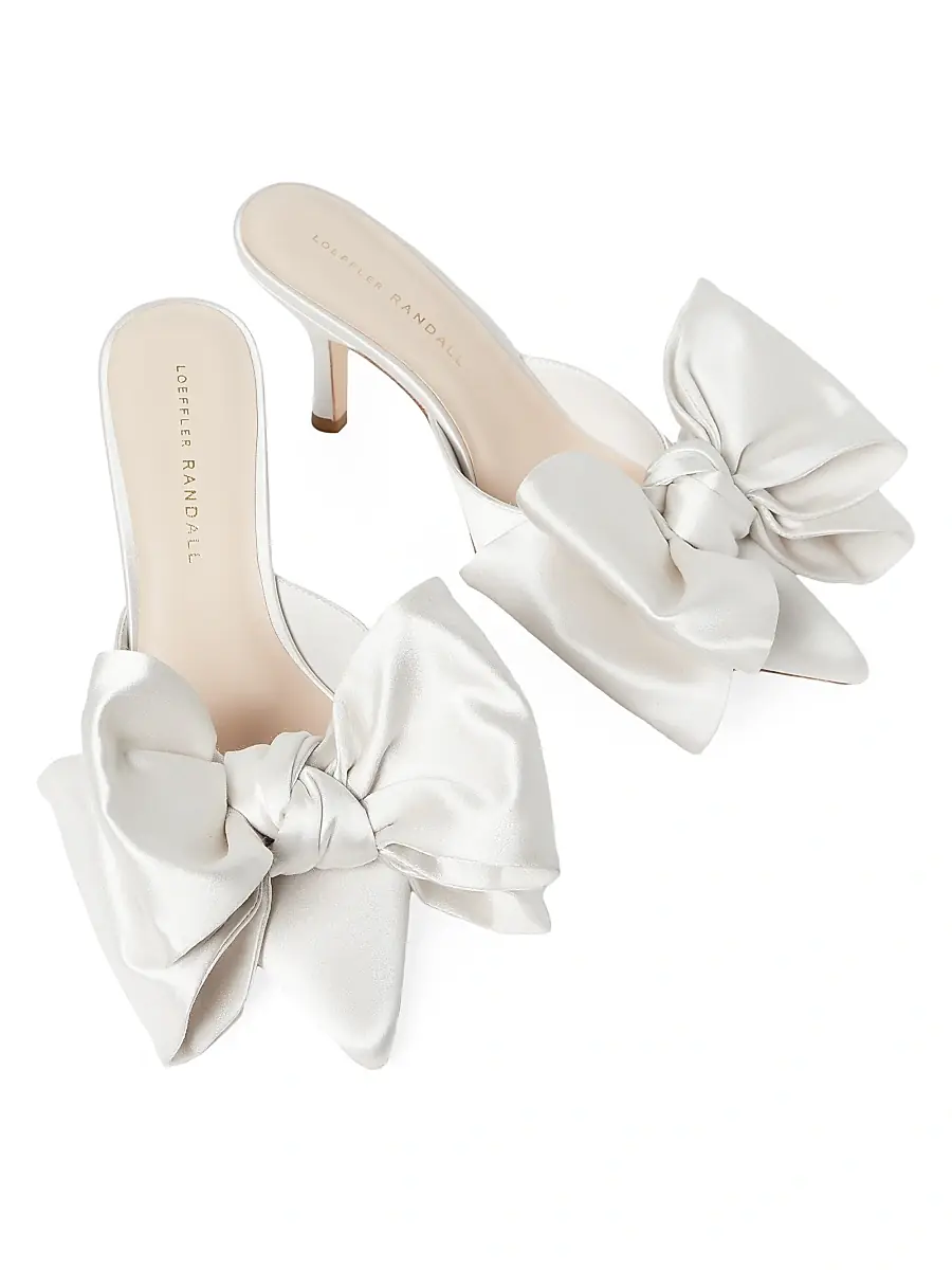 Loeffler Randall Women's Margot 80MM Bow-Detailed Satin Mules | Thumbnail 4 Loeffler Randall Women's Margot 80MM Bow-Detailed Satin Mules | Thumbnail 4