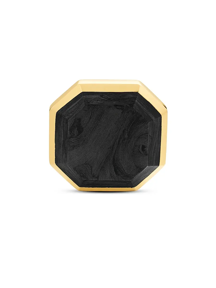 David Yurman Men's Forged Carbon Cufflinks in 18K Yellow Gold, 15.5MM | Thumbnail 4 David Yurman Men's Forged Carbon Cufflinks in 18K Yellow Gold, 15.5MM | Thumbnail 4